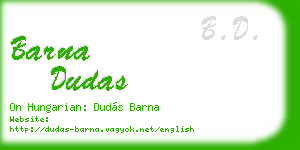 barna dudas business card
